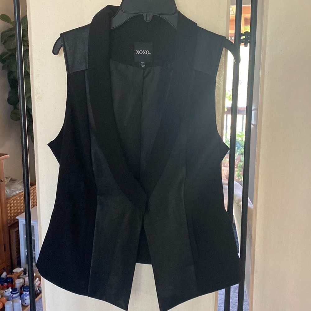 XOXO black- faux leather vest